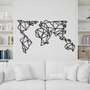 Wallity World Map Metal Decor 4 Negro